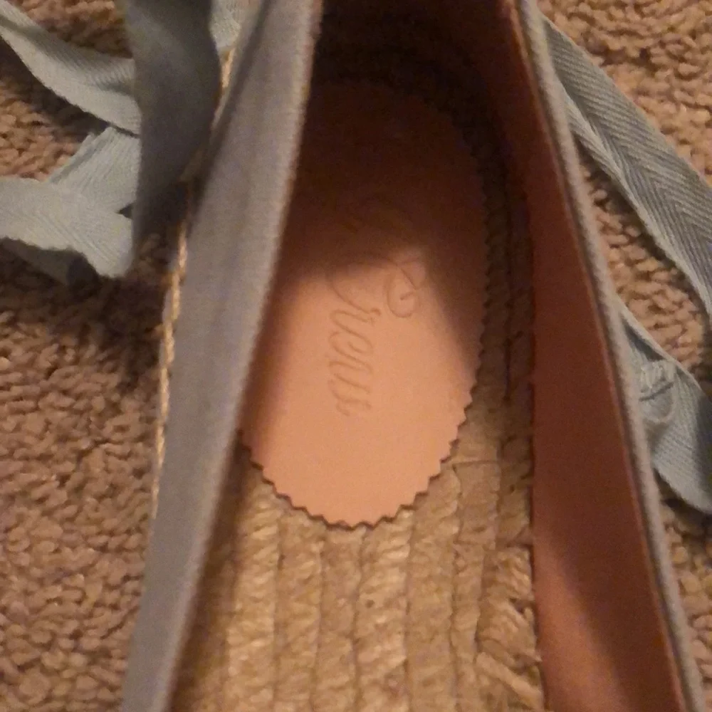 New J Crew Canvas Espadrille Flats Blue 9.5 - Picture 5 of 6